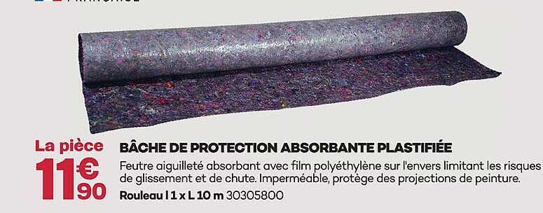 BÂCHE DE PROTECTION ABSORBANTE PLASTIFIÉE