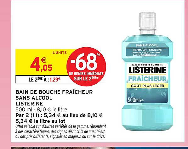 BAIN DE BOUCHE FRAÎCHEUR SANS ALCOOL LISTERINE