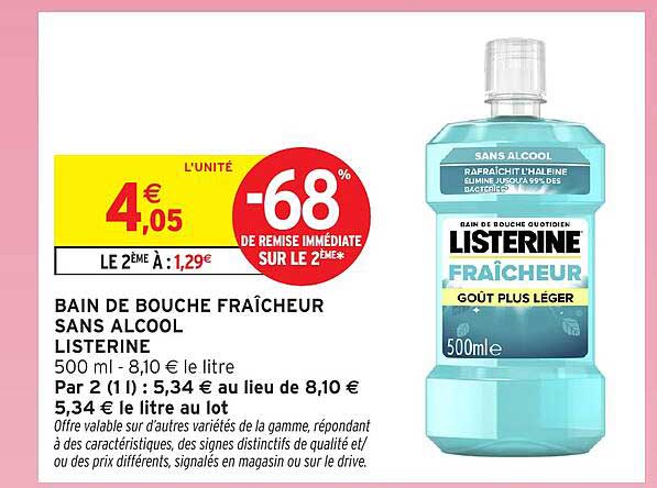 BAIN DE BOUCHE FRAÎCHEUR SANS ALCOOL LISTERINE