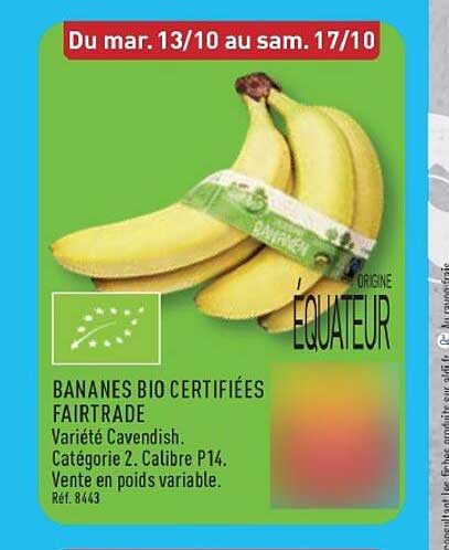 BANANES BIO CERTIFIÉES FAIRTRADE