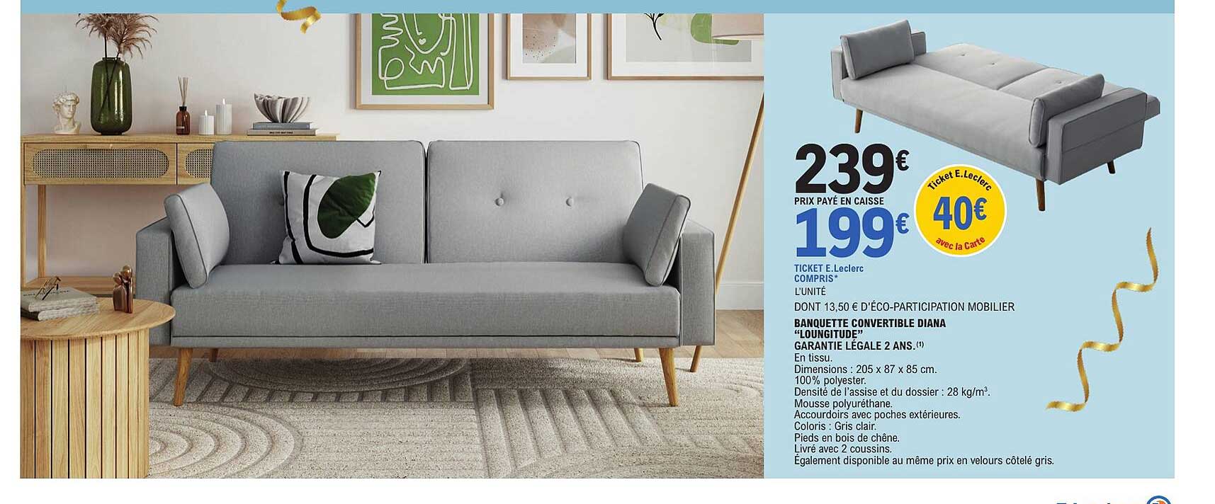 BANQUETTE CONVERTIBLE DIANA “LOUNGITUDE”
