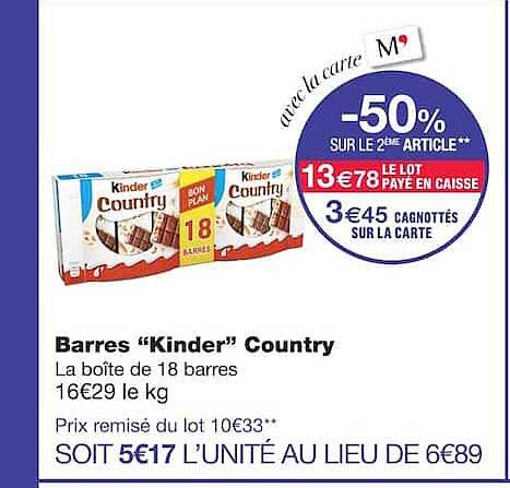 Barres «Kinder» Country