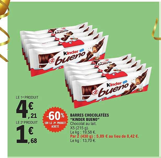 BARRRES CHOCOLATÉES "KINDER BUENO"