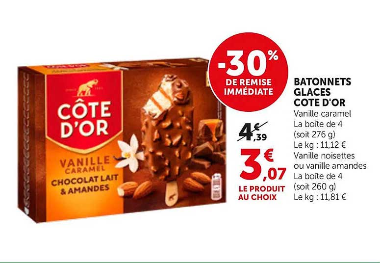 BATONNETS GLACES COTE D'OR