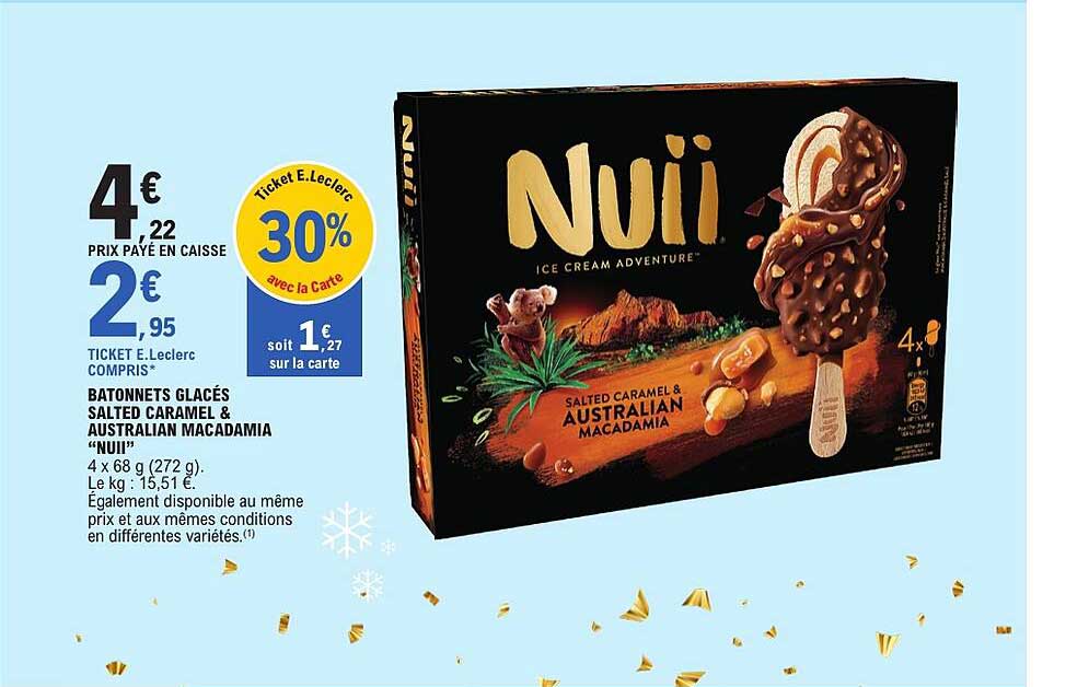 BATONNETS GLACÉS SALTED CARAMEL & AUSTRALIAN MACADAMIA “NUII”