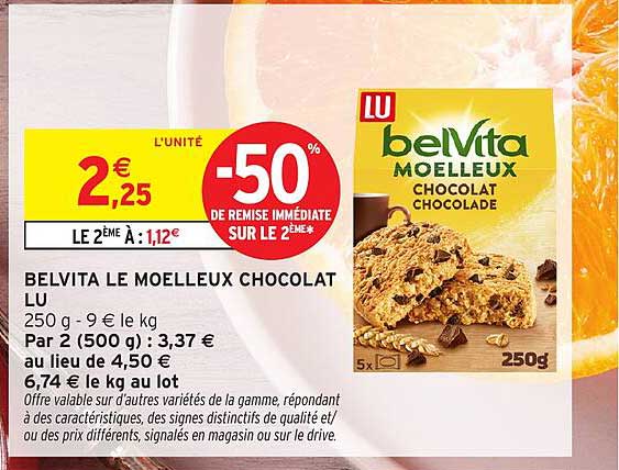 BELVITA LE MOELLEUX CHOCOLAT LU