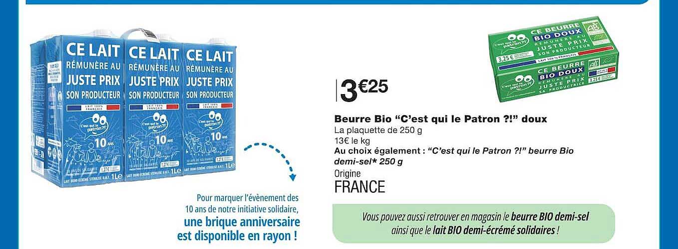 Beurre Bio “C’est qui le Patron ?!” doux