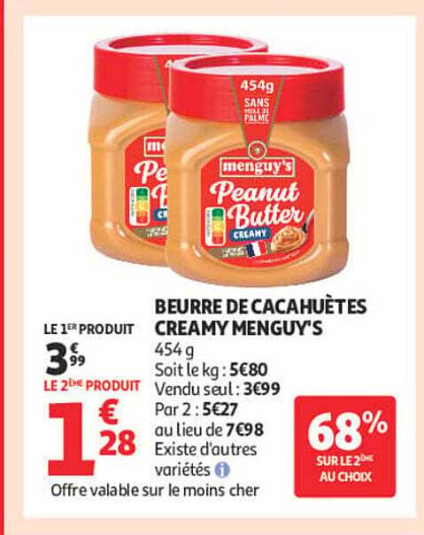 BEURRE DE CACAHUÈTES CREAMY MENGUY'S