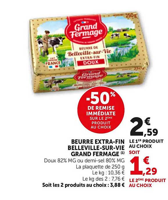 BEURRE EXTRA-FIN BELLEVILLE-SUR-VIE GRAND FERMIAGE (1)