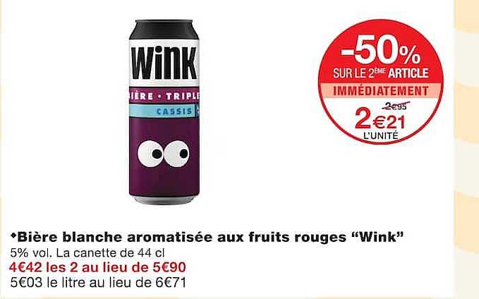 Bière blanche aromatisée aux fruits rouges “Wink”