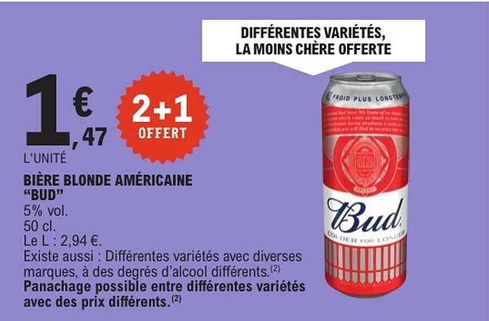 Bière blonde américaine “BUD”