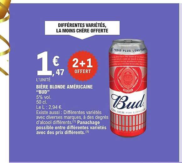 Bière blonde américaine “BUD”