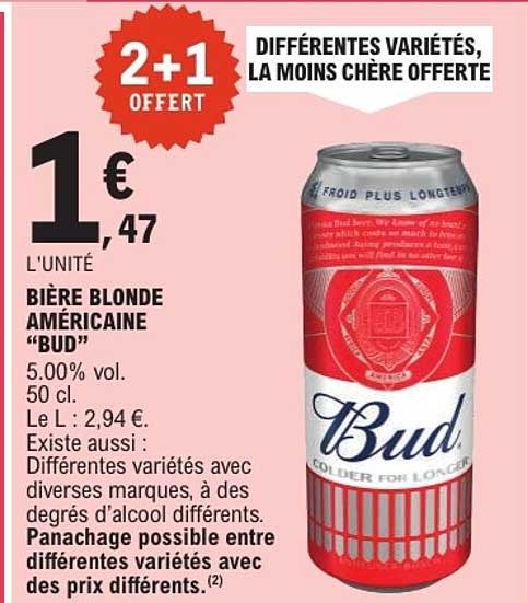 BIÈRE BLONDE AMÉRICAINE “BUD”