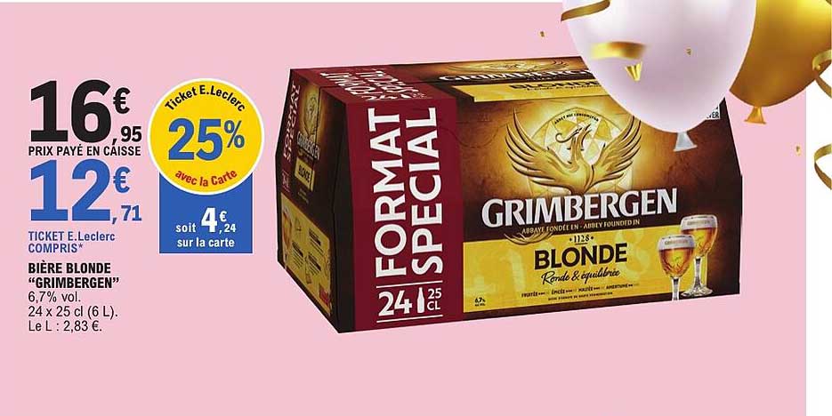 BIERE BLONDE "GRIMBERGEN"