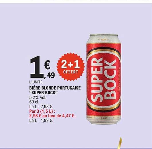 BIÈRE BLONDE PORTUGAISE "SUPER BOCK"