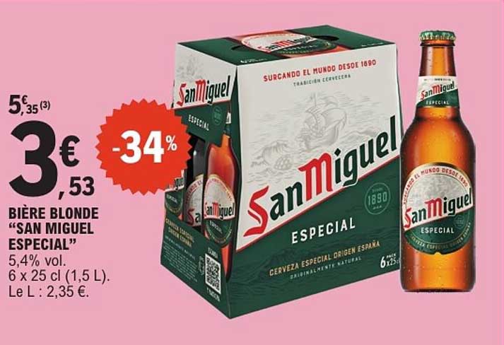 BIÈRE BLONDE “SAN MIGUEL ESPECIAL”