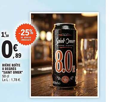 BIÈRE BOÎTE 8 DEGRÉS "SAINT OMER" 50 cl