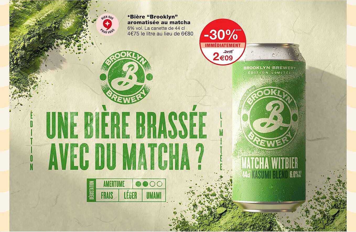 Bière “Brooklyn” aromatisée au matcha