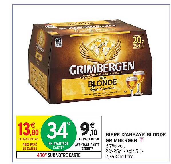 BIÈRE D'ABBAYE BLONDE GRIMBERGEN
