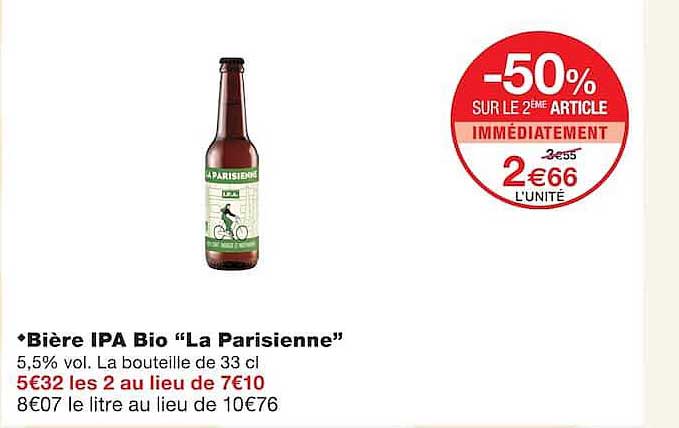 Bière IPA Bio “La Parisienne”