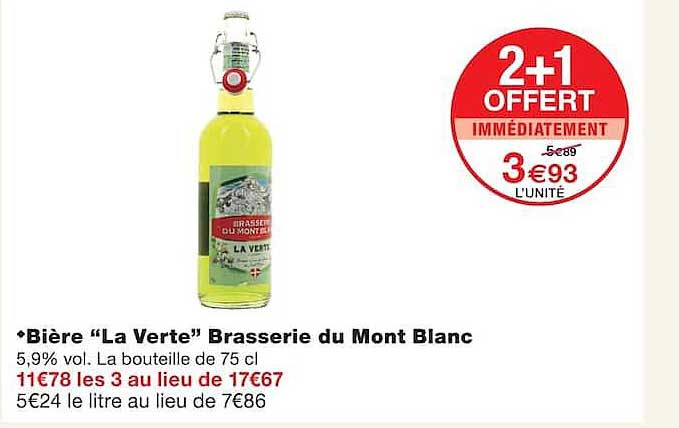 Bière “La Verte” Brasserie du Mont Blanc