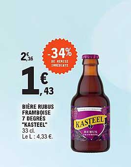 BIÈRE RUBUS FRAMBOISE 7 DEGRÉS "KASTEEL"