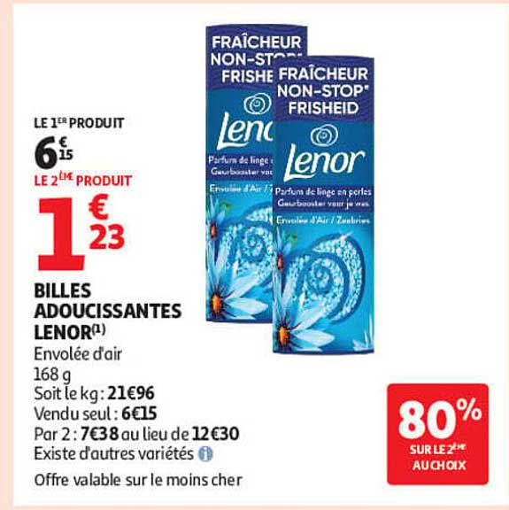 BILLES ADOUCISSANTES LENOR(1) Envolée d’air 168 g