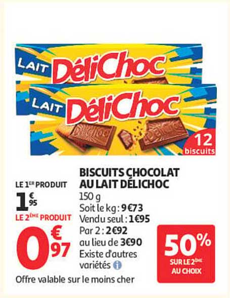 BISCUITS CHOCOLAT AU LAIT DÉLICHOC