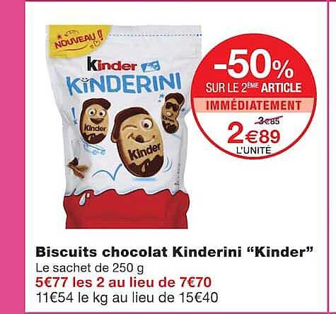 Biscuits chocolat Kinderini “Kinder”