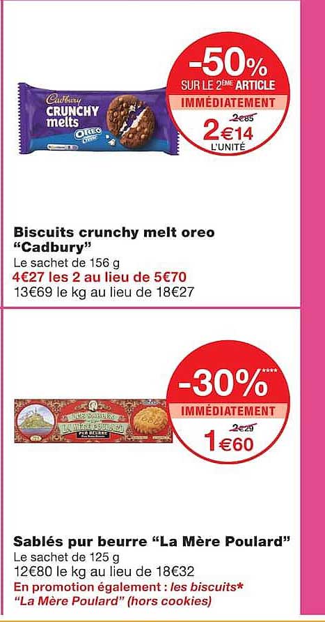 Biscuits crunchy melt oreo “Cadbury”
