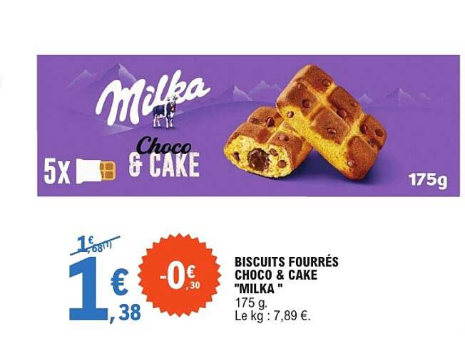 BISCUITS FOURRÉS CHOCO & CAKE "MILKA "
