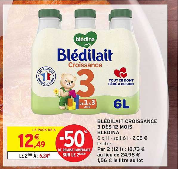 BLÉDILAIT CROISSANCE 3 DÈS 12 MOIS BLEDINA