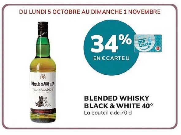 BLENDED WHISKY BLACK & WHITE 40°