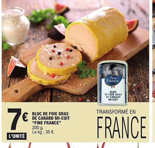 BLOC DE FOIE GRAS DE CANARD MI-CUIT "FINE FRANCE"