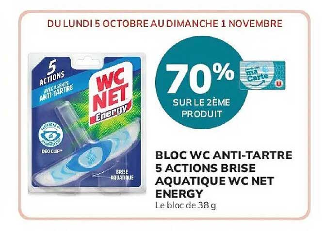 BLOC WC ANTI-TARTRE 5 ACTIONS BRISE AQUATIQUE WC NET ENERGY