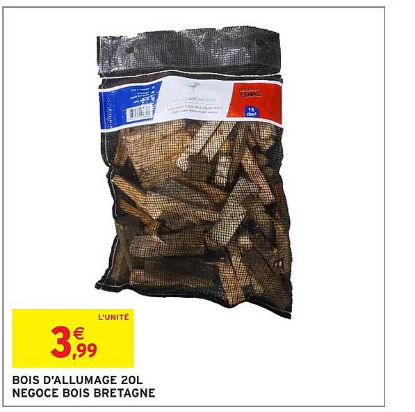 BOIS D'ALLUMAGE 20L NEGOCE BOIS BRETAGNE