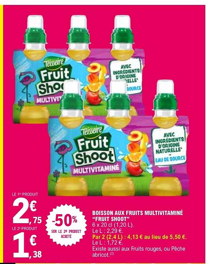 BOISSON AUX FRUITS MULTIVITAMINÉ "FRUIT SHOOT"