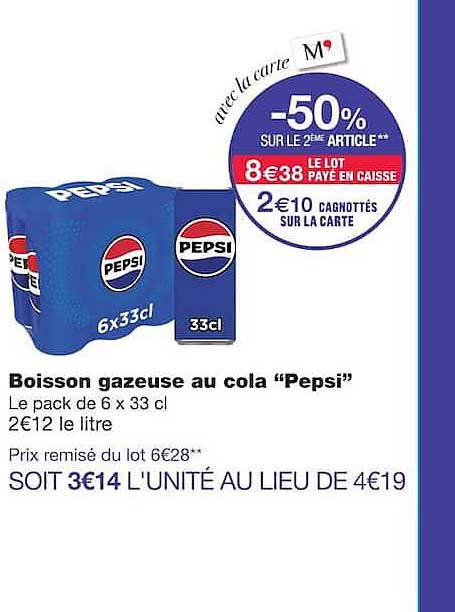 Boisson gazeuse au cola “Pepsi”