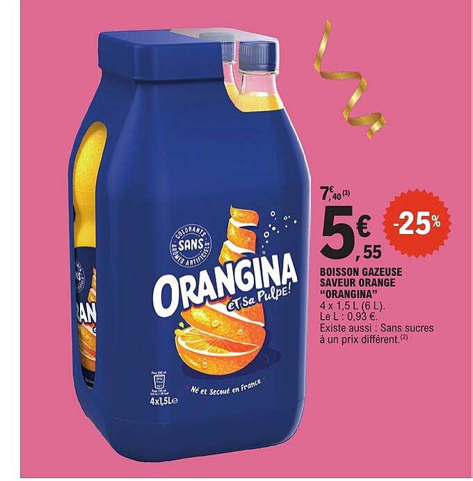 BOISSON GAZEUSE SAVEUR ORANGE “ORANGINA”