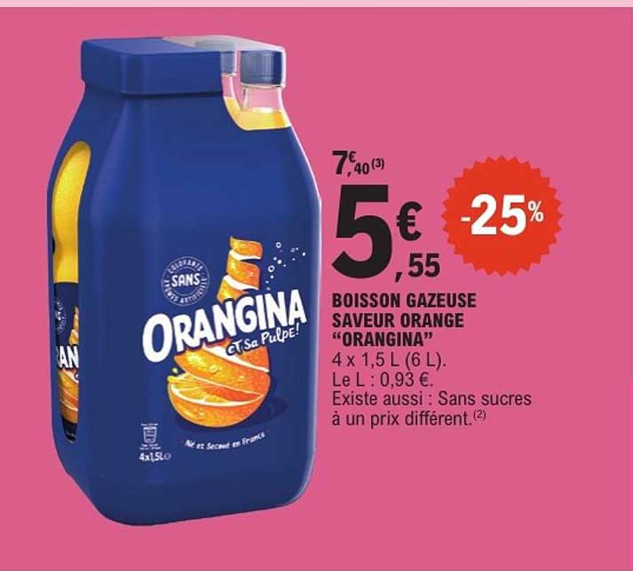 BOISSON GAZEUSE SAVEUR ORANGE “ORANGINA”
