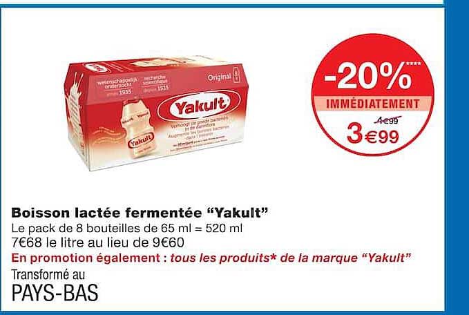 Boisson lactée fermentée “Yakult”