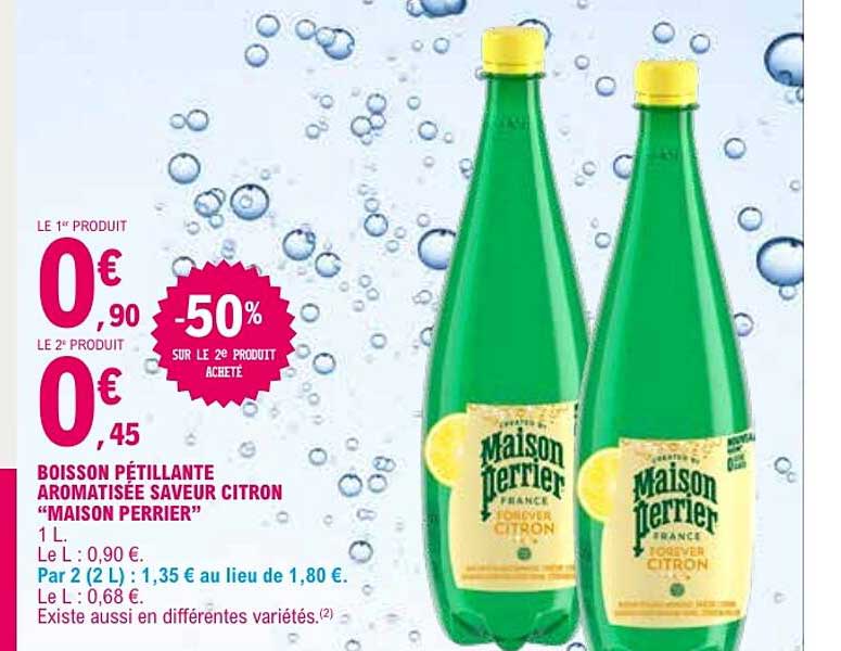 Boisson pétillante aromatisée saveur citron “Maison Perrier”
