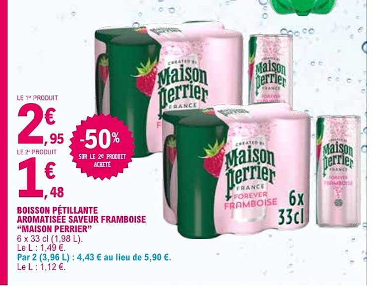 BOISSON PÉTILLANTE AROMATISÉE SAVEUR FRAMBOISE “MAISON PERRIER”