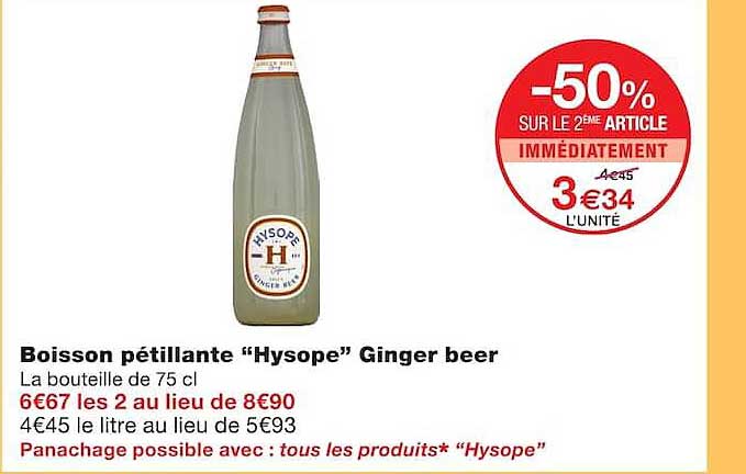 Boisson pétillante “Hysope” Ginger beer