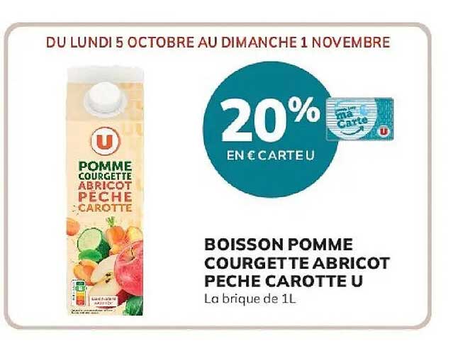 BOISSON POMME COURGETTE ABRICOT PECHE CAROTTE U