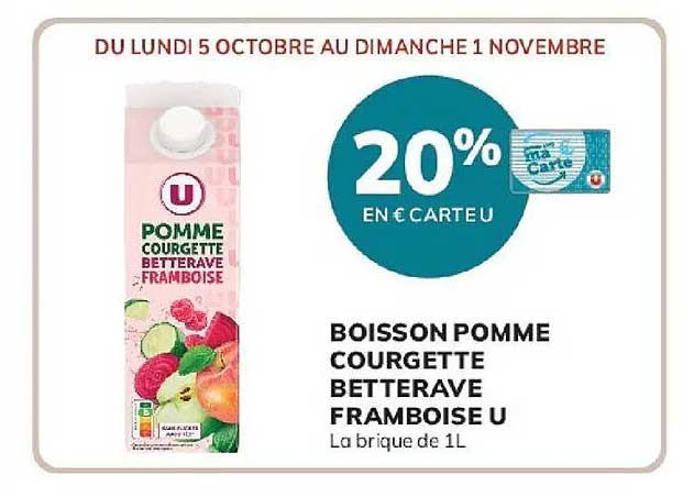 BOISSON POMME COURGETTE BETTERAVE FRAMBOISE U