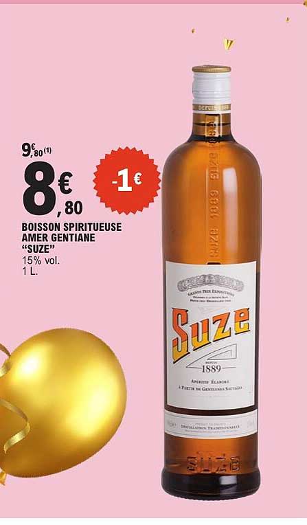 BOISSON SPIRITUEUSE AMER GENTIANE "SUZE" 15% vol. 1 L.