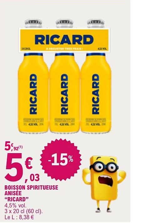 BOISSON SPIRITUEUSE ANISÉE “RICARD”