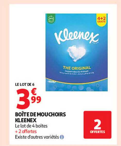 BOÎTE DE MOUCHOIRS KLEENEX