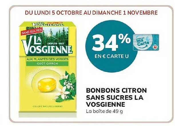 BONBONS CITRON SANS SUCRES LA VOSGIENNE